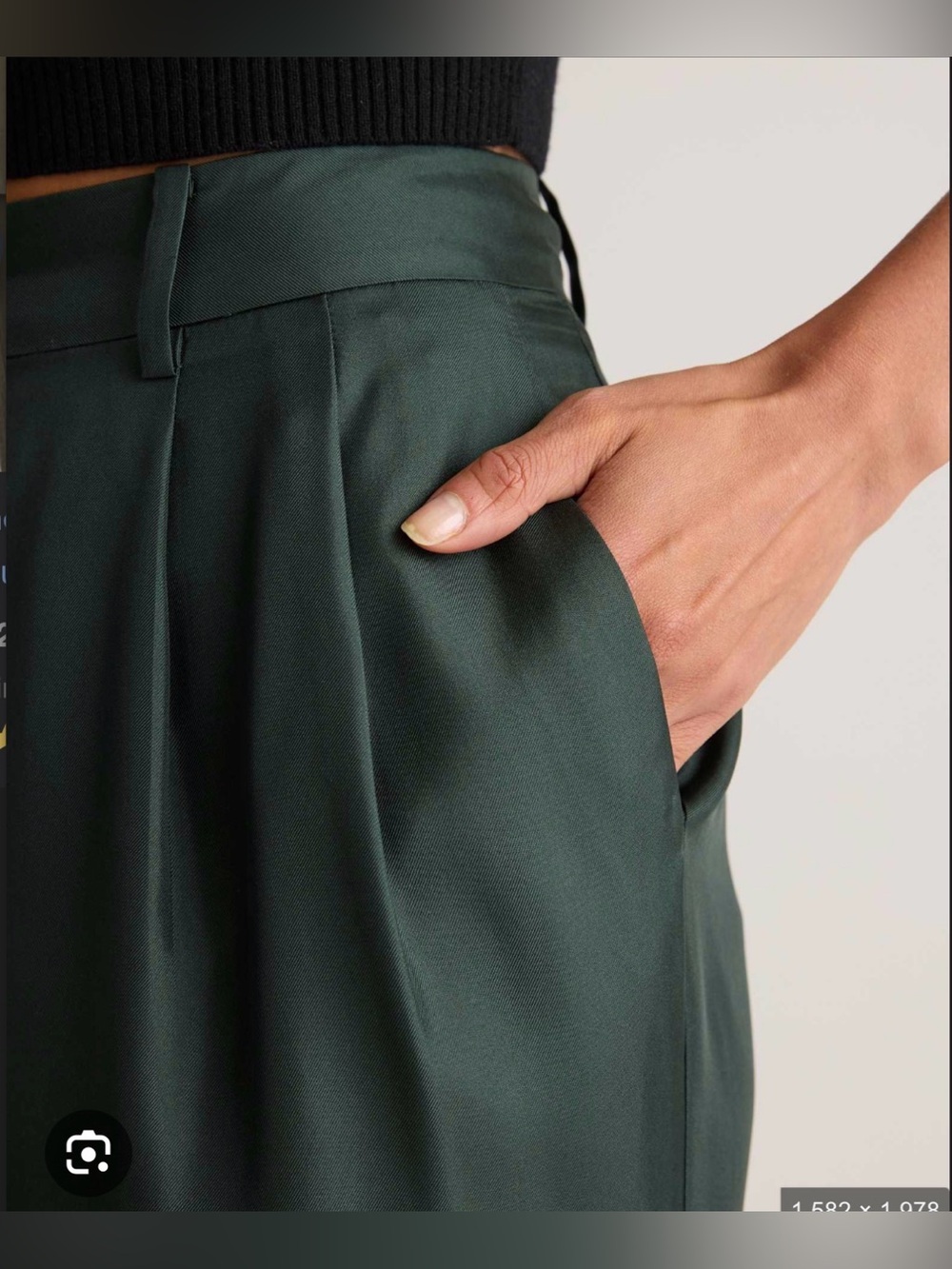 Quince 100% Silk Wool Trousers Forest Green Sz 8 - Picture 4 of 10